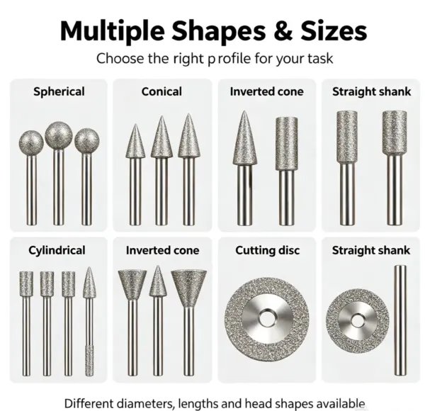金刚石钻头套装2 Diamond Nail Drill Bit Set for Glass and Ceramic Cutting (2-19 mm)