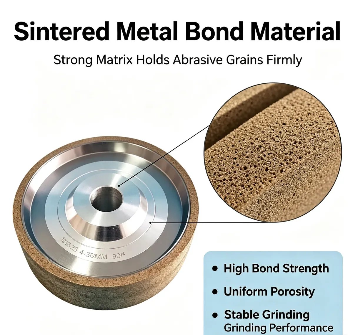 Metal Bonded Sintered Diamond Dressing Roller for Aircraft Blades - view 2