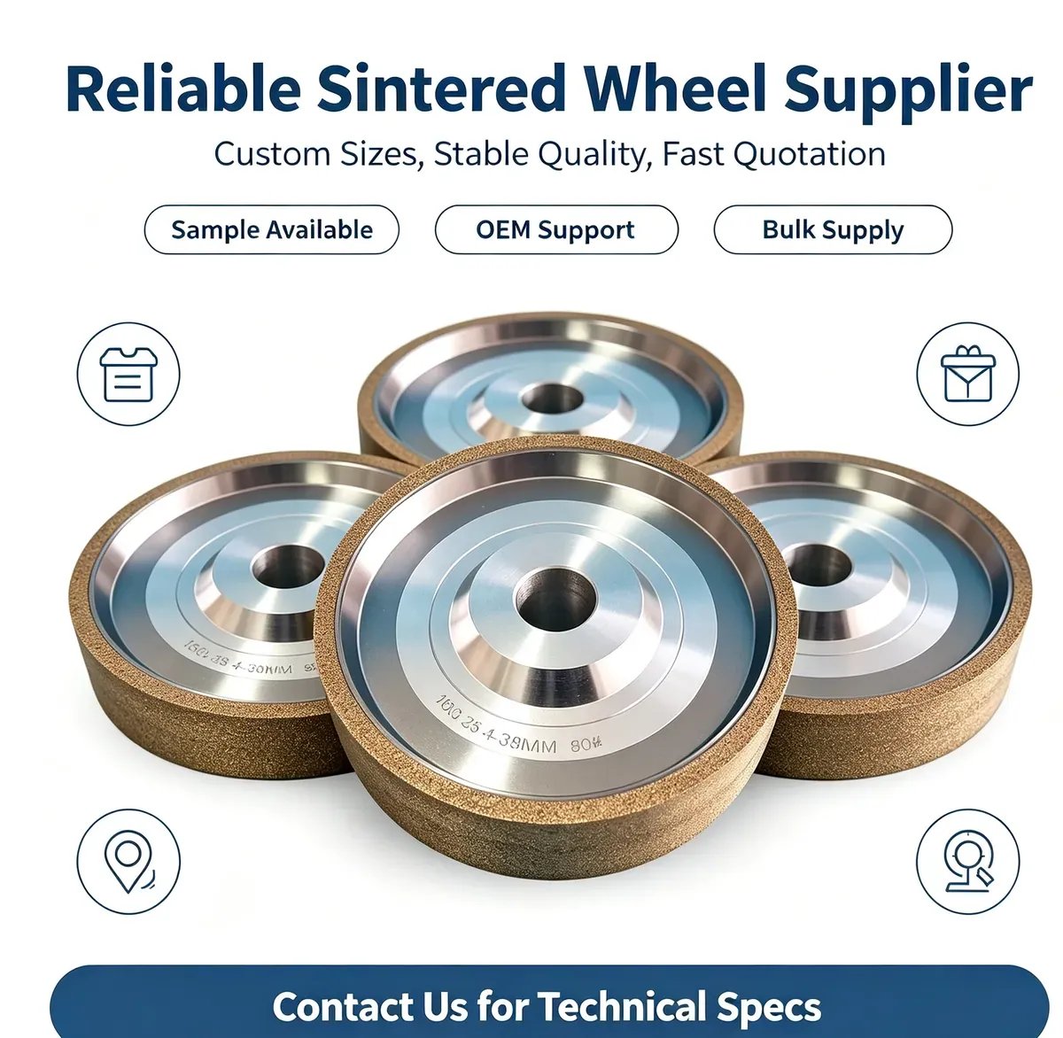 Metal Bonded Sintered Diamond Dressing Roller for Aircraft Blades - view 7