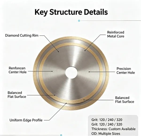 Outer Ring Type Metal Bonded Diamond Cutting Disc 3.0 mm