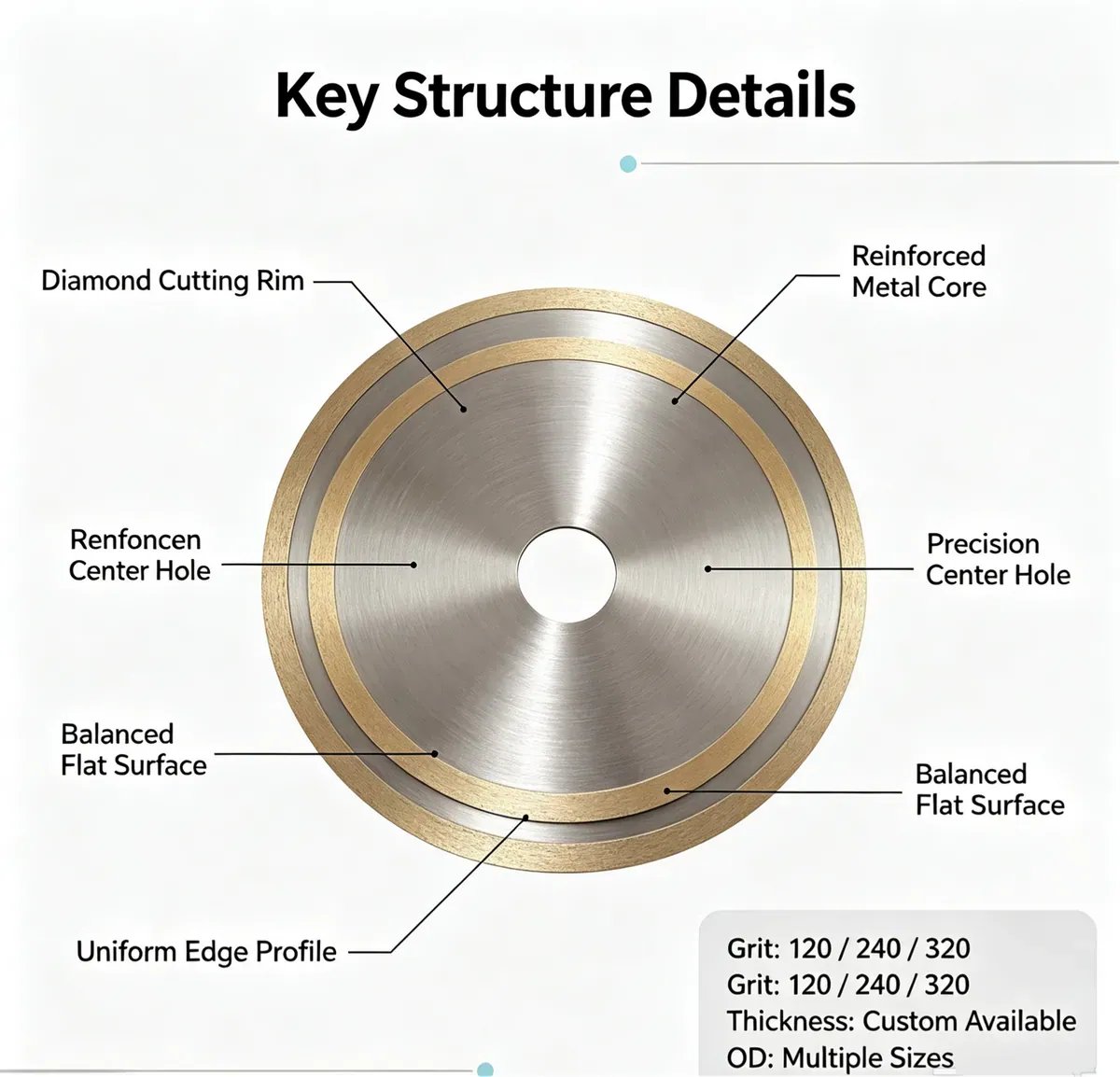 Outer Ring Type Metal Bonded Diamond Cutting Disc 3.0 mm - view 5