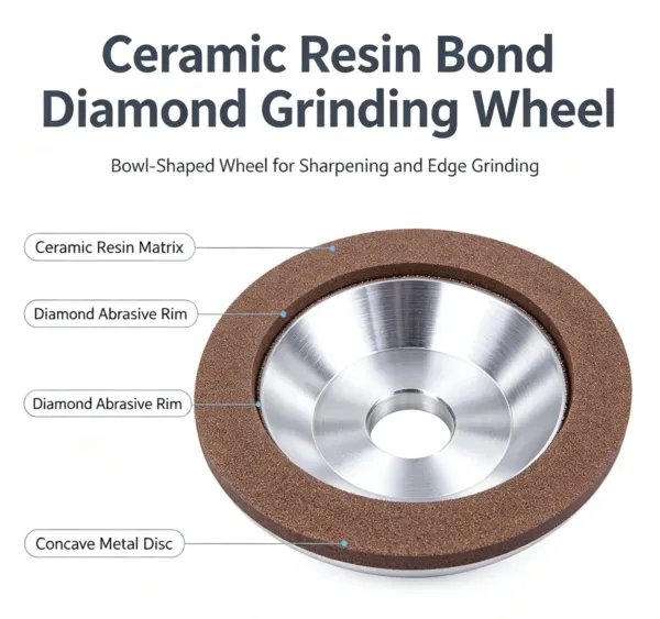 陶瓷树脂结合剂金刚石砂轮1 Ceramic and Resin Bond Diamond Grinding Wheel High Precision (60#-3000#)