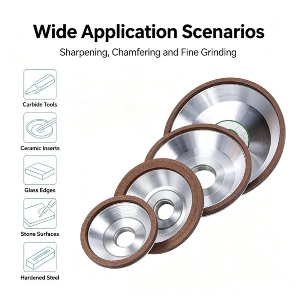 陶瓷树脂结合剂金刚石砂轮4 Ceramic and Resin Bond Diamond Grinding Wheel High Precision (60#-3000#)