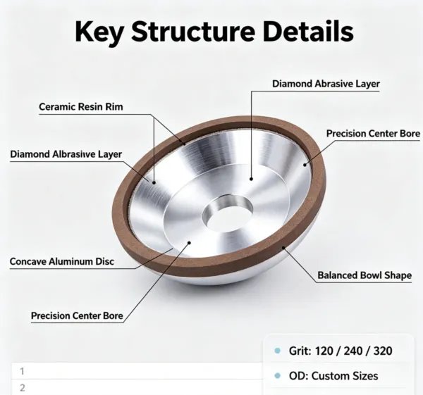 陶瓷树脂结合剂金刚石砂轮5 Ceramic and Resin Bond Diamond Grinding Wheel High Precision (60#-3000#)