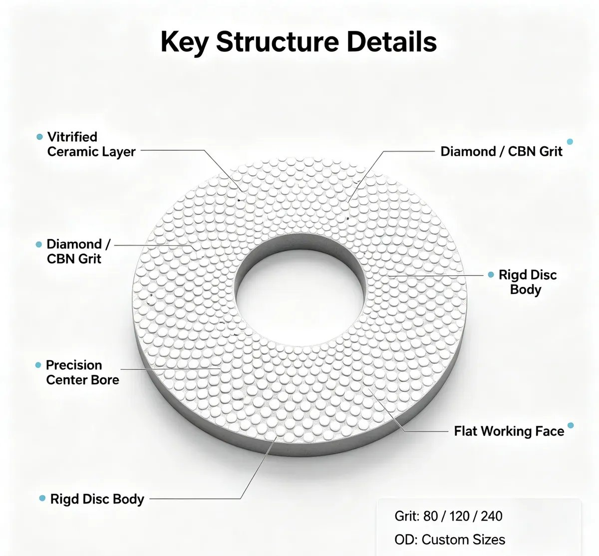 Ceramic Bonded Diamond CBN Grinding Disc for Deburring and Gem Cutting - view 1