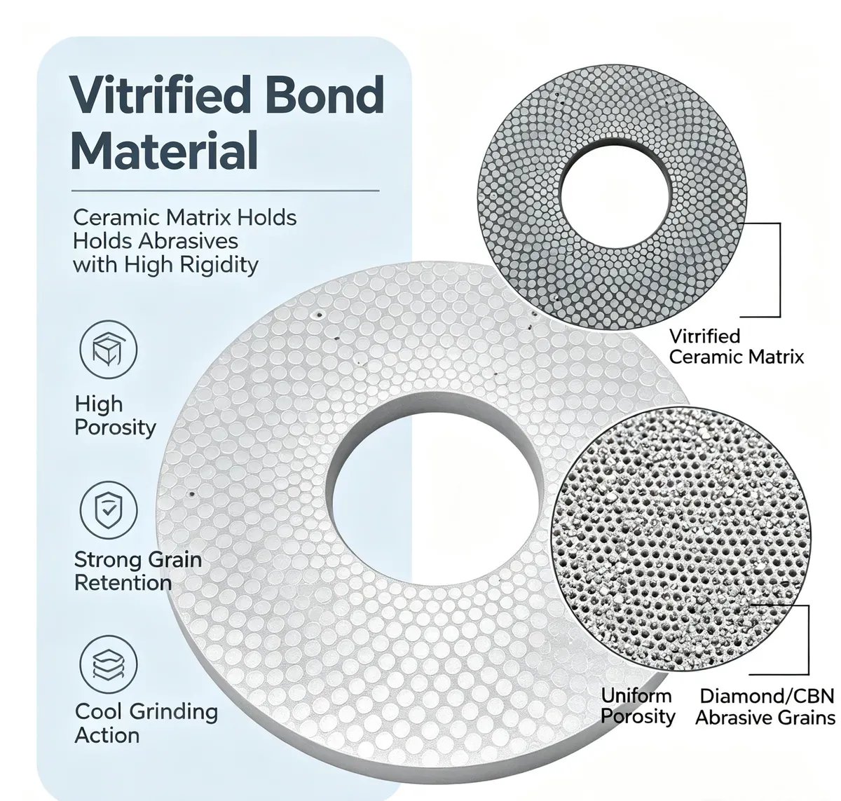 Ceramic Bonded Diamond CBN Grinding Disc for Deburring and Gem Cutting - view 2