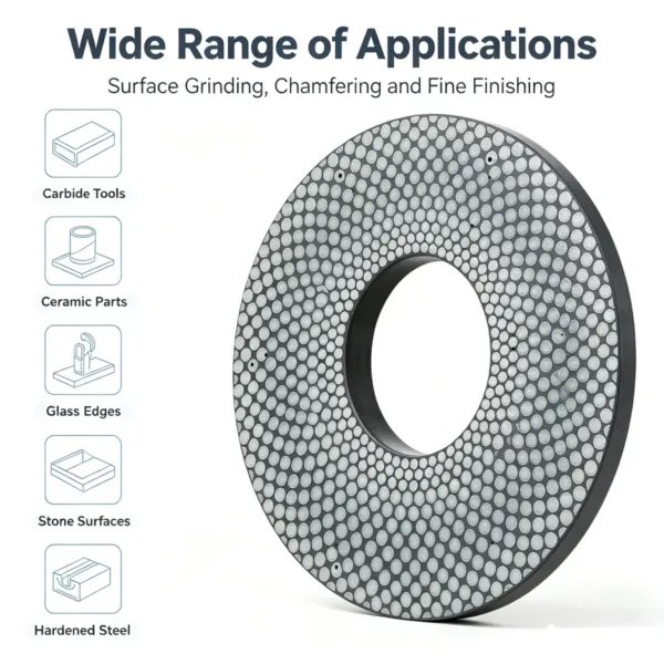 陶瓷结合剂金刚石CBN磨盘4 Ceramic Bonded Diamond CBN Grinding Disc for Deburring and Gem Cutting