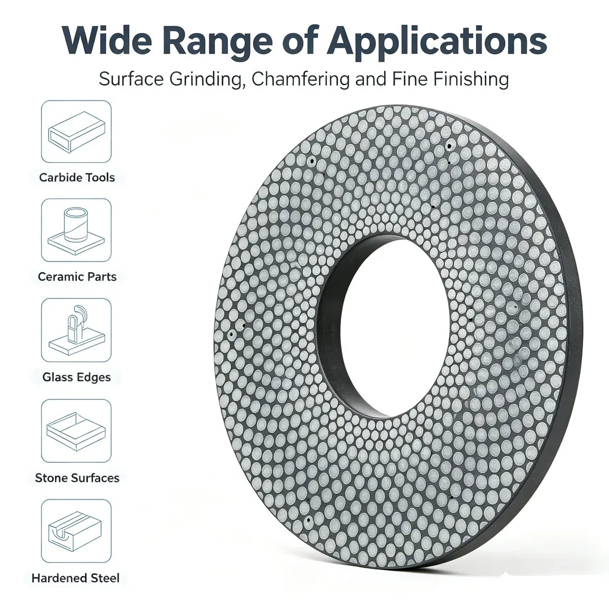 Ceramic Bonded Diamond CBN Grinding Disc for Deburring and Gem Cutting - view 4